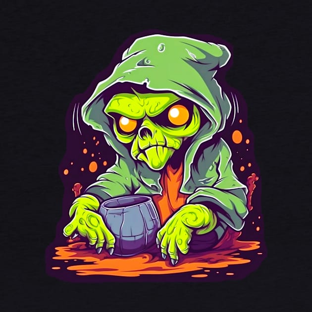 Eerie Halloween Ghoul Art - Spooky Season Delight by Captain Peter Designs